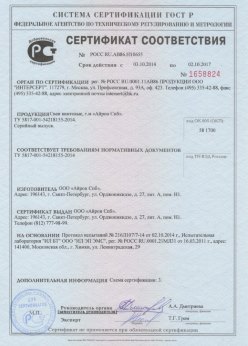 2014.10.03 Домодедово - Сертификат на сваи винтовые серийный выпуск. ТУ 5817-001-54218155-2014